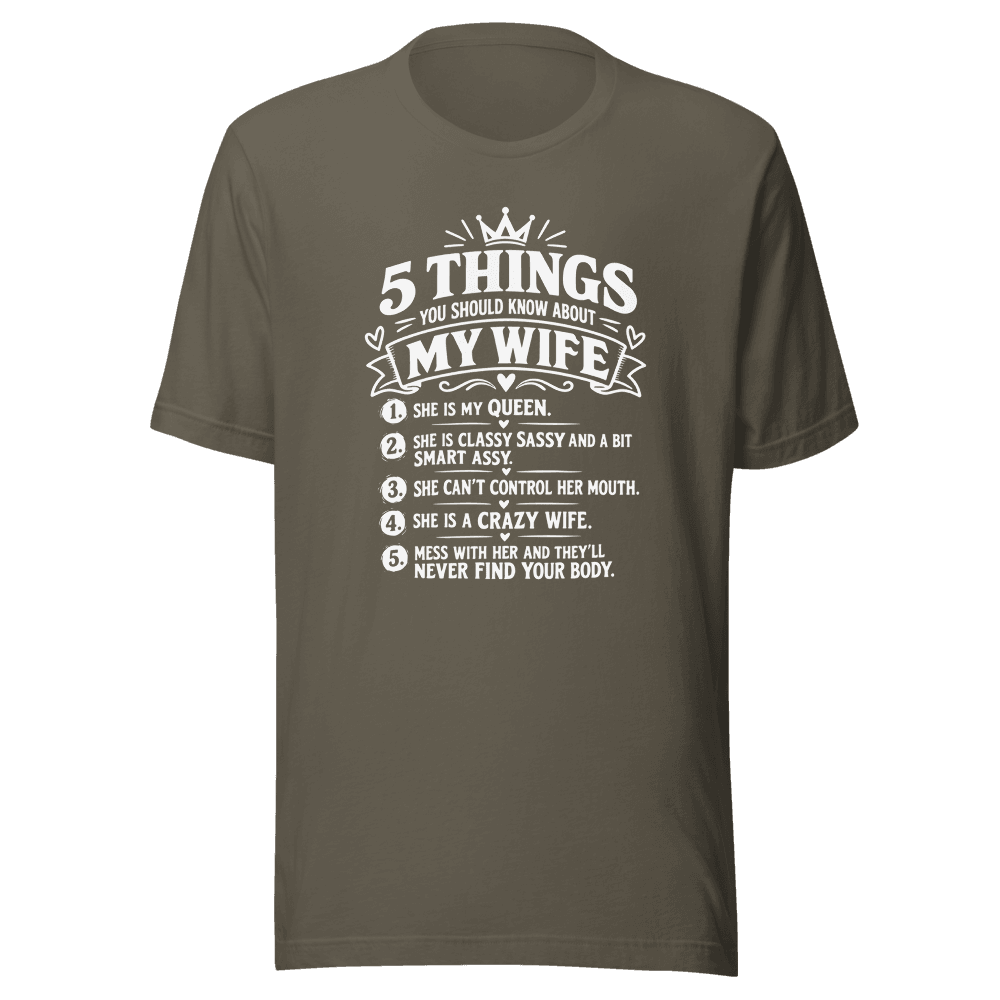 5 Things My Wife — Unisex T-Shirt — Front